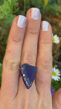 Load and play video in Gallery viewer, Starry Night Sea Glass Ring
