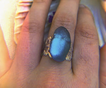 Load image into Gallery viewer, Cool Blue Sea Glass Ring
