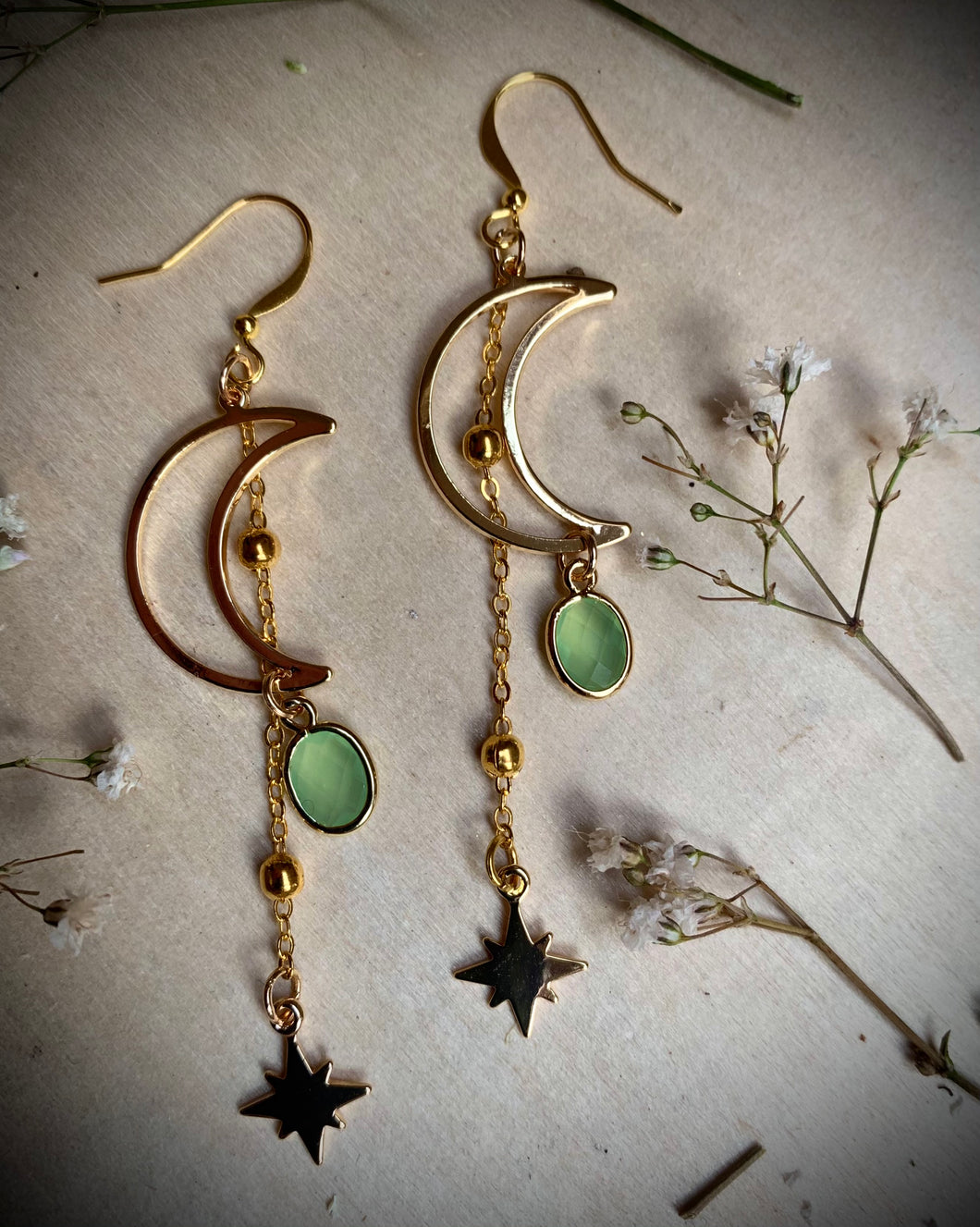 Celestial Pastel Green Earrings